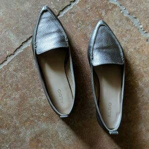 Metallic Gray Loafers